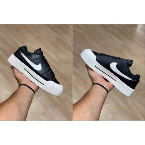 کتونى نایک کورت لگاسى مشکی سفید Nike Court Legacy