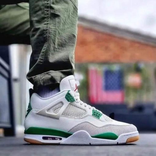 کتونی نایک ایرجردن 4 اس بی سفید سبز Nike Air Jordan 4 SB