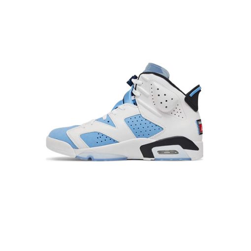 کتونی نایک ایرجردن 6 سفید آبی Nike Air Jordan 6 Retro UNC White