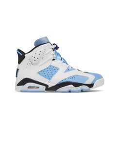کتونی نایک ایرجردن 6 سفید آبی Nike Air Jordan 6 Retro UNC White
