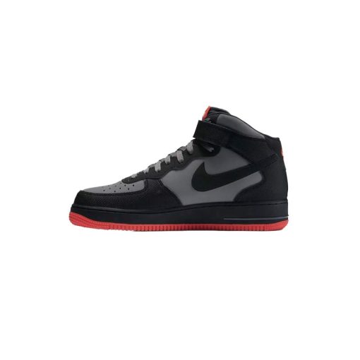 کتونی نایک ایرفورس نیم ساق طوسی قرمز Nike Air Force 1 Mid 07 Dark Grey Crimson
