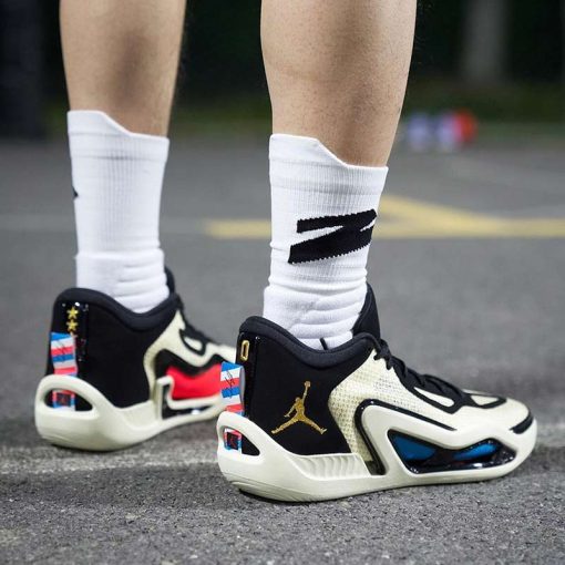کتونی نایک جردن تاتوم سفید آبی قرمز Nike Jordan Tatum 1 Barbershop