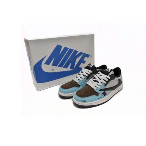 نایک ایرجردن 1 تراویس اسکات بی ام و آبی Nike Air Jordan 1 Low TravisScott Jackboys BMW