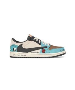 نایک ایرجردن 1 تراویس اسکات بی ام و آبی Nike Air Jordan 1 Low TravisScott Jackboys BMW