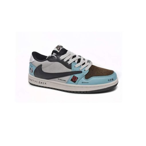 نایک ایرجردن 1 تراویس اسکات بی ام و آبی Nike Air Jordan 1 Low TravisScott Jackboys BMW