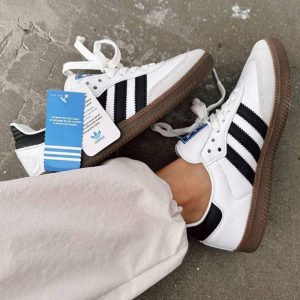 کتونى آدیداس سامبا سفید مشکی Adidas Samba OG White