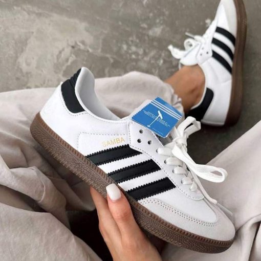 کتونى آدیداس سامبا سفید مشکی Adidas Samba OG White