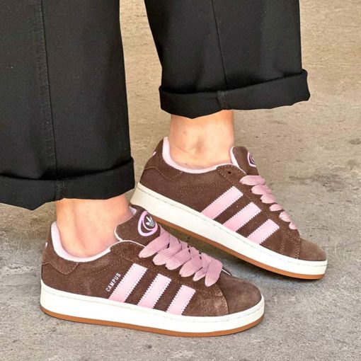 کتونى آدیداس کامپوس قهوه ای صورتی Adidas Campus Dust Cargo Clear Pink