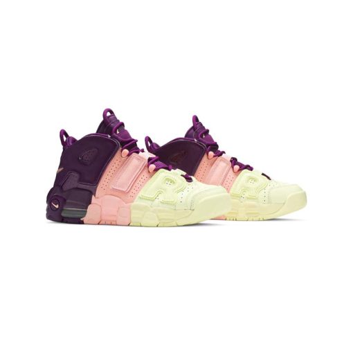 کتونی نایک ایر آپتمپو بنفش صورتی سبز Nike Air More Uptempo Tri-Color Tint