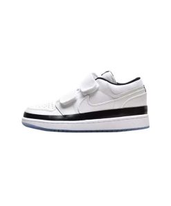 کتونی نایک ایرجردن 1 دوبل ساق کوتاه سفید Nike Air Jordan 1 retro Low double strap White