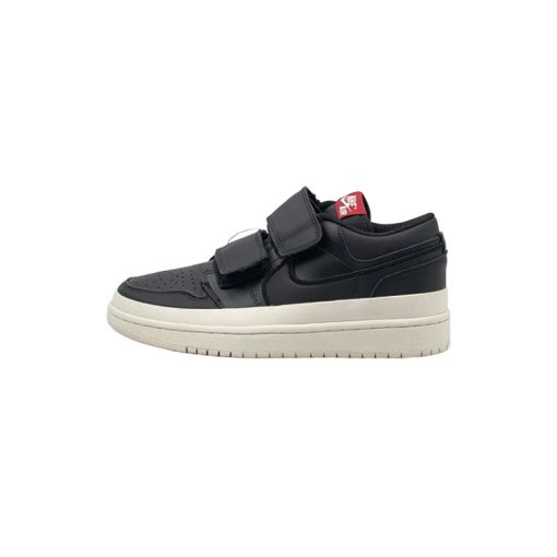 کتونی نایک ایرجردن 1 دوبل ساق کوتاه مشکی Nike Air Jordan 1 retro Low double strap black