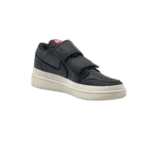 کتونی نایک ایرجردن 1 دوبل ساق کوتاه مشکی Nike Air Jordan 1 retro Low double strap black