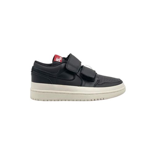 کتونی نایک ایرجردن 1 دوبل ساق کوتاه مشکی Nike Air Jordan 1 retro Low double strap black