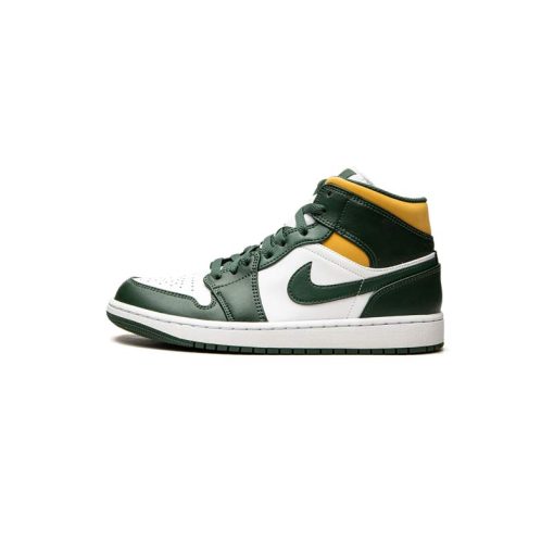 کتونی نایک ایرجردن 1 سبز و زرد Nike Air Jordan 1 Mid Sonics - Image 6