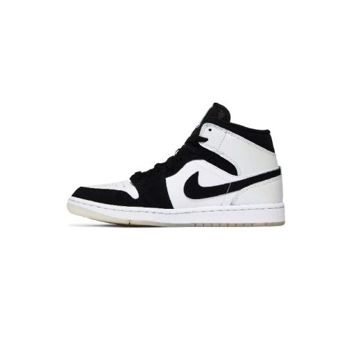 کتونی نایک ایرجردن 1 سفید مشکی دایاموند Nike Air Jordan 1 Mid SE Diamond