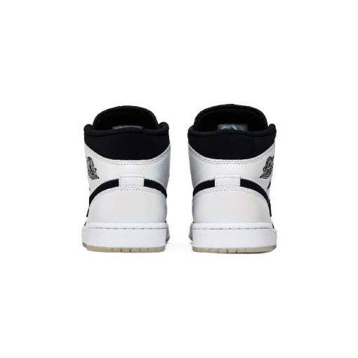 کتونی نایک ایرجردن 1 سفید مشکی دایاموند Nike Air Jordan 1 Mid SE Diamond