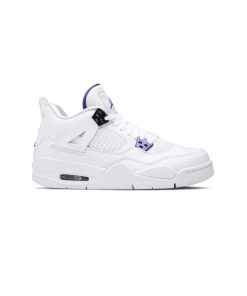 کفش نایک ایرجردن 4 سفید بنفش Nike Air Jordan 4 Retro GS Purple Metallic