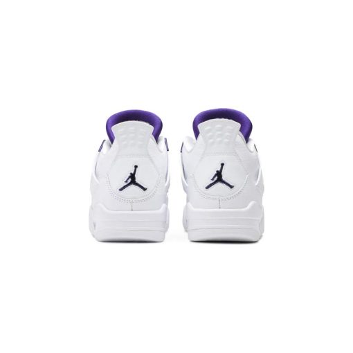 کفش نایک ایرجردن 4 سفید بنفش Nike Air Jordan 4 Retro GS Purple Metallic