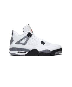 کفش نایک ایرجردن 4 سفید طوسی سیمانی Nike Air Jordan 4 Retro White Cement