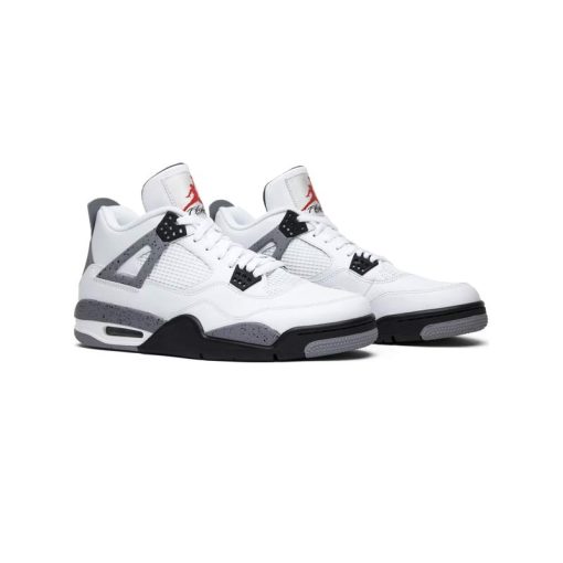 کفش نایک ایرجردن 4 سفید طوسی سیمانی Nike Air Jordan 4 Retro White Cement