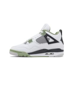 کفش نایک ایرجردن 4 سفید مشکی سبز Nike Air Jordan 4 Retro Seafoam