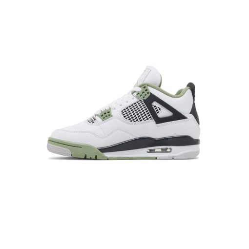 کفش نایک ایرجردن 4 سفید مشکی سبز Nike Air Jordan 4 Retro Seafoam