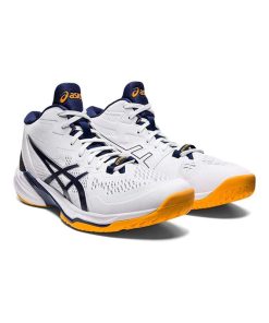 کفش والیبال اسیکس اسکای الیت سفید سورمه ای Asics Sky Elite ff 2 White Silver 1051A065