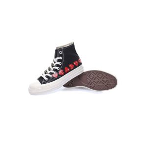 کفش کانورس آل استار مشکی ساقدار مولتی پلی Converse Play Multi Hearts 1970s black high