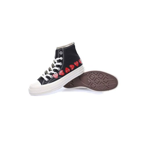 کفش کانورس آل استار مشکی ساقدار مولتی پلی Converse Play Multi Hearts 1970s black high
