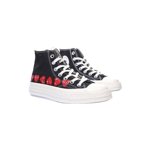 کفش کانورس آل استار مشکی ساقدار مولتی پلی Converse Play Multi Hearts 1970s black high