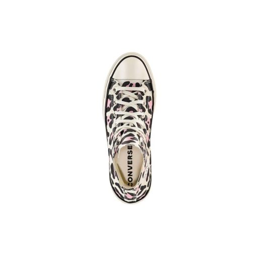 کفش کانورس پلتفرم پلنگی سفید صورتی Converse Chuck Taylor All Star Lift High Leopard