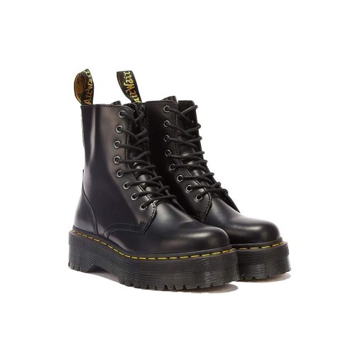 بوت دکتر مارتینز مشکی لژ بلند پلتفرم جادون DR. MARTENS Jadon Smooth Black Platform Boots