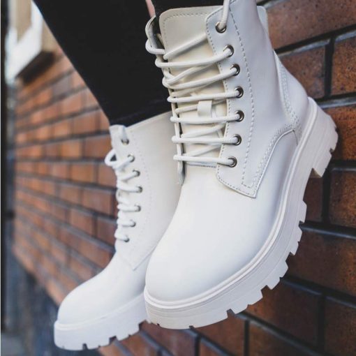 بوت چرمی مک کویین سفید Mc queen Boots