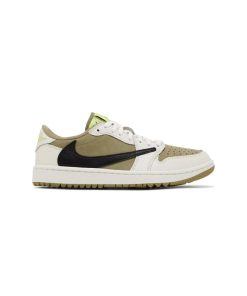 نایک ایرجردن 1 تراویس اسکات گلف Nike Air Jordan 1 Low Travis Scott Golf Neutral Olive