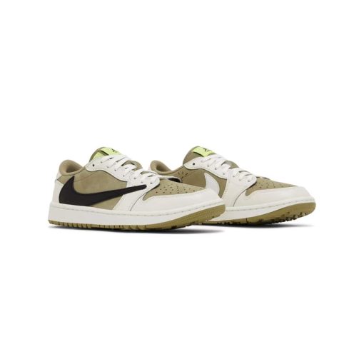 نایک ایرجردن 1 تراویس اسکات گلف Nike Air Jordan 1 Low Travis Scott Golf Neutral Olive