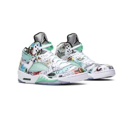 نایک ایرجردن 5 سفید سبز وینگز Nike Air Jordan 5 Retro Wings