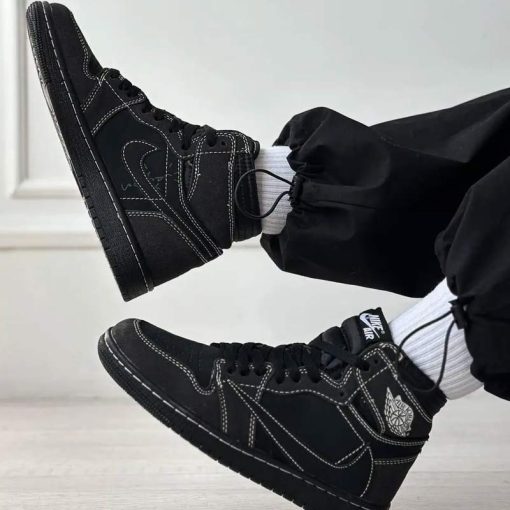 نایک ایرجردن ۱ ساقدار تراویس اسکات تمام مشکی Nike air jordan 1 high travis scott full black
