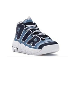 کتونی نایک ایر آپتمپو سفید آبی سورمه ای  Nike Air More Uptempo Denim Blue