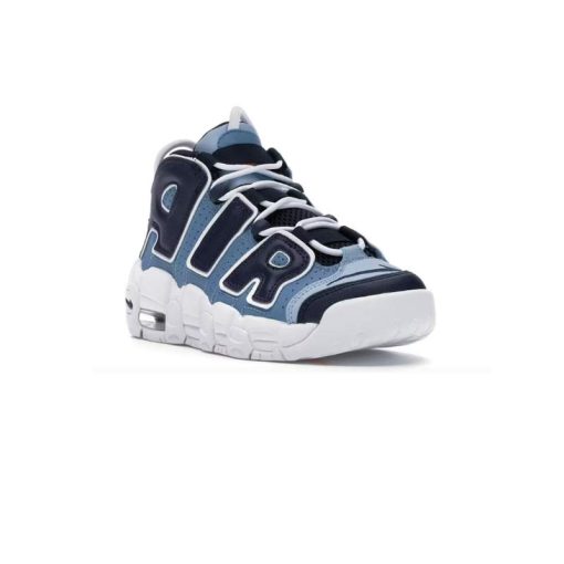 کتونی نایک ایر آپتمپو سفید آبی سورمه ای Nike Air More Uptempo Denim Blue