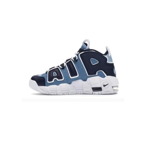 کتونی نایک ایر آپتمپو سفید آبی سورمه ای Nike Air More Uptempo Denim Blue
