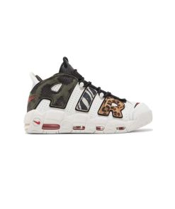 کتونی نایک ایر آپتمپو سفید سبز چریکی Nike Air More Uptempo Tunnel Walk