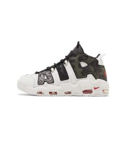 کتونی نایک ایر آپتمپو سفید سبز چریکی Nike Air  More Uptempo Tunnel Walk