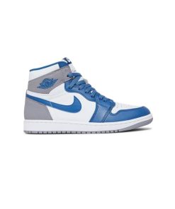 کتونی نایک ایرجردن 1 طوسی آبی سفید Nike Air Jordan 1 Retro High OG True Blue