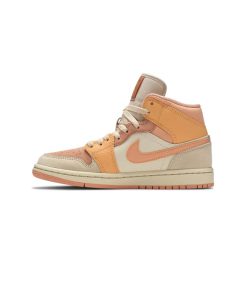 کتونی نایک ایرجردن 1 نارنجی صورتی Nike Air Jordan 1 Mid Orange Apricot