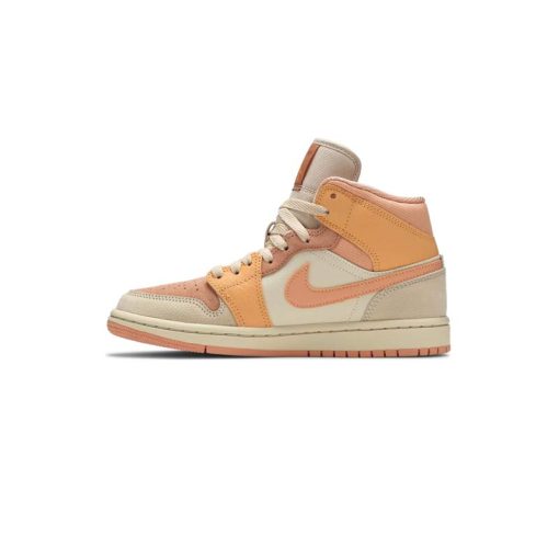 کتونی نایک ایرجردن 1 نارنجی صورتی Nike Air Jordan 1 Mid Orange Apricot