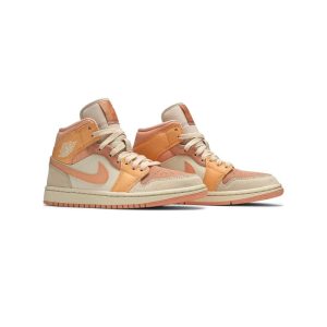 کتونی نایک ایرجردن 1 نارنجی صورتی Nike Air Jordan 1 Mid Orange Apricot