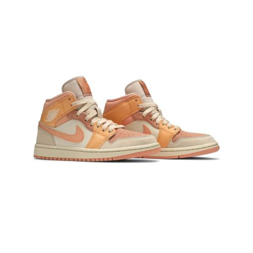 کتونی نایک ایرجردن 1 نارنجی صورتی Nike Air Jordan 1 Mid Orange Apricot