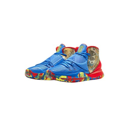کفش بسکتبال نایکی کایری 6 گوانگجو قرمز آبی Nike Kyrie 6 Pre Heat Guangzhou