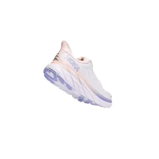 کفش رانینگ هوکا کلیفتن 8 سفید بنفش صورتی Hoka Clifton 8 Blanc Mangano