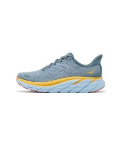 کفش رانینگ هوکا کلیفتن 8  طوسی آبی زرد Hoka Clifton 8 Goblin Blue Mountain Spring